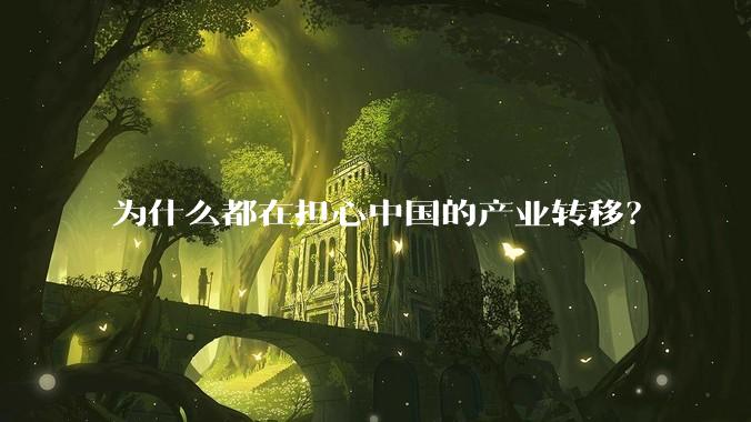 为什么都在担心中国的产业转移？