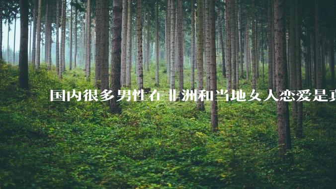 国内很多男性在非洲和当地女人恋爱是真的吗?
